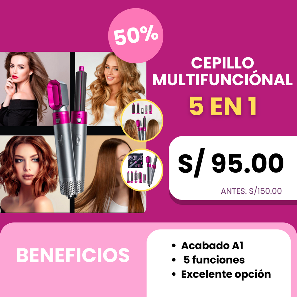 CEPILLO MULTIFUNCIÓN 5 EN 1 | ENVIO GRATIS